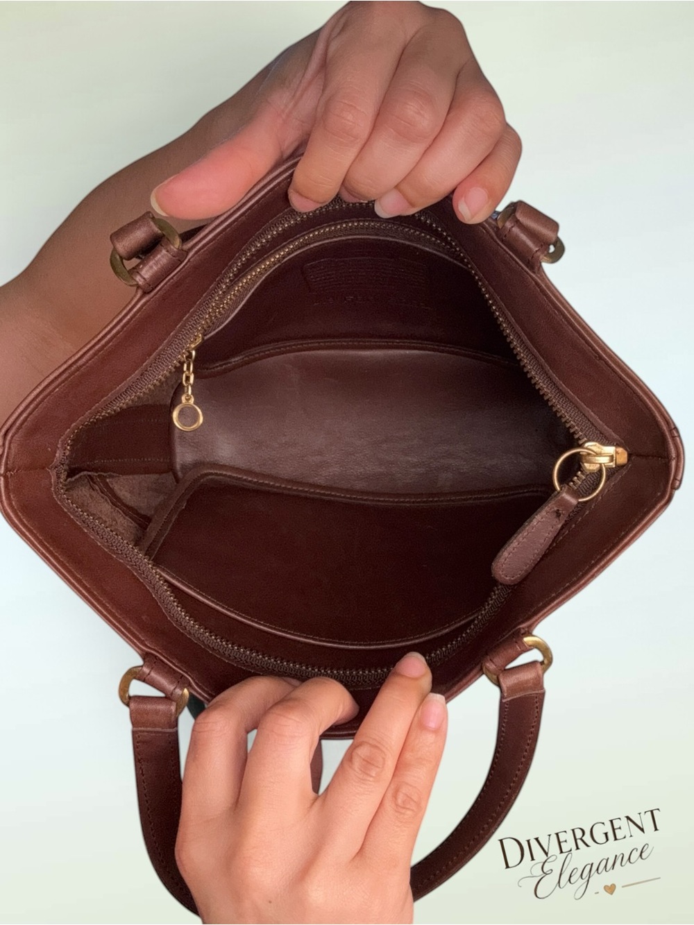 Coach Tribeca Satchel 9081 Mahogany Leather Shoulder Bag Tote - Picture 6 of 14